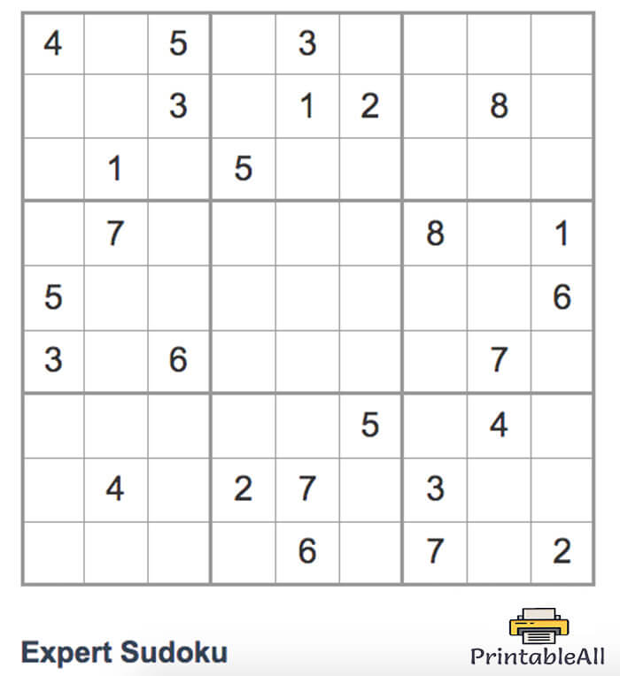 Printable Expert Sudoku 6