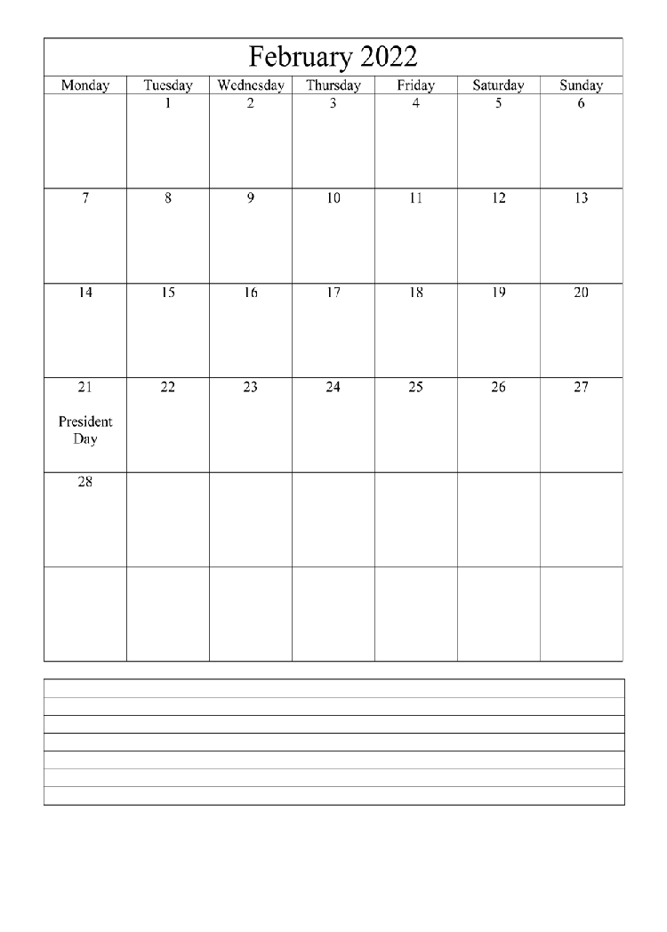 Printable February 2022 Calendar 10