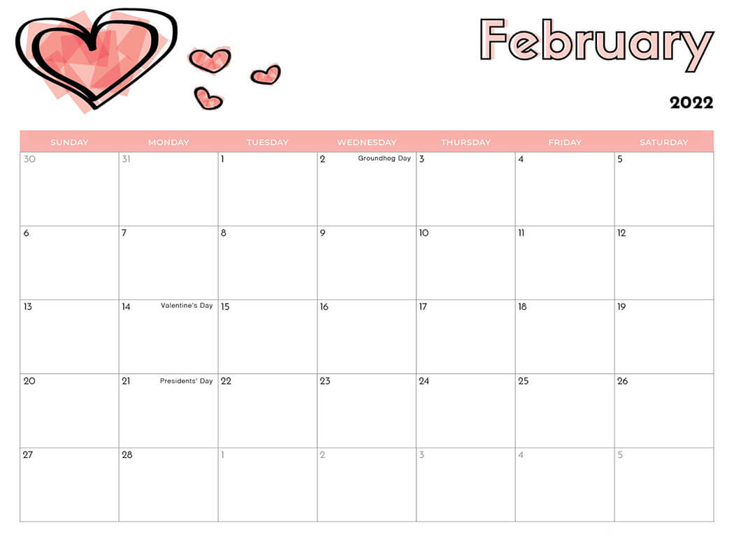 Printable February 2022 Calendar 18