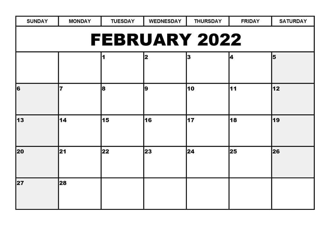 Printable February 2022 Calendar 2