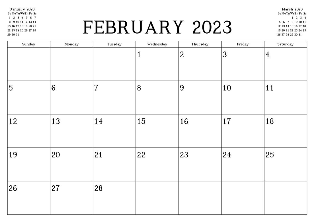 Printable February 2023 Calendar 10