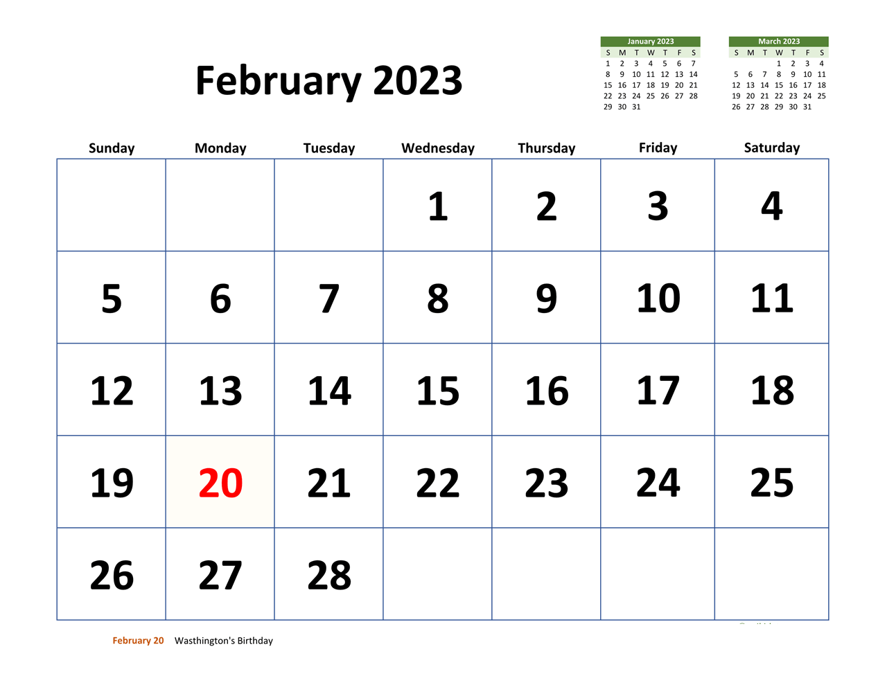 Printable February 2023 Calendar 3
