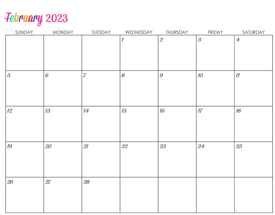 Printable February 2023 Calendar 5