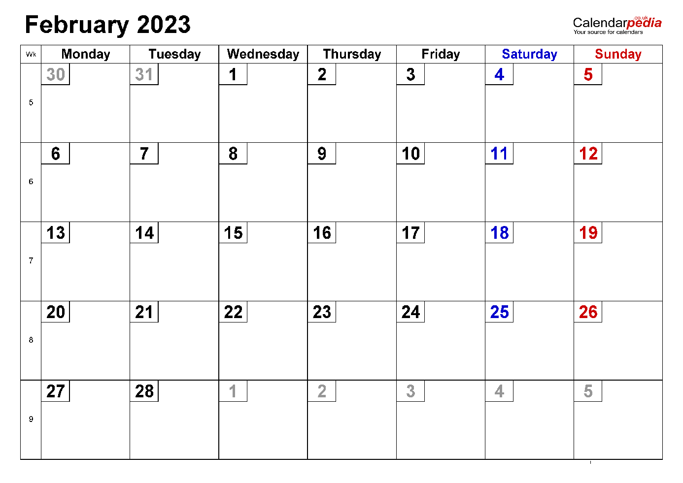 Printable February 2023 Calendar 6