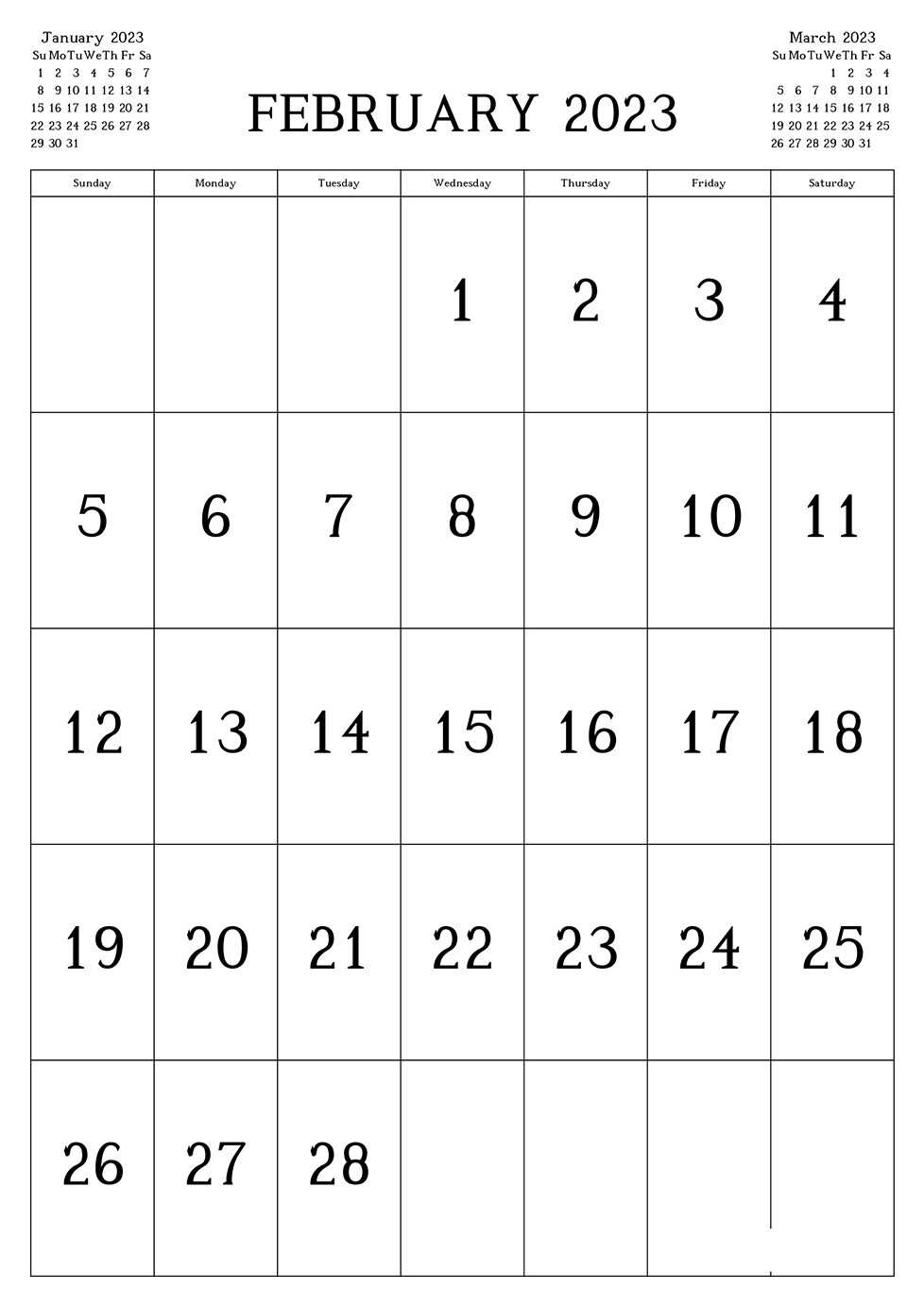 Printable February 2023 Calendar 9