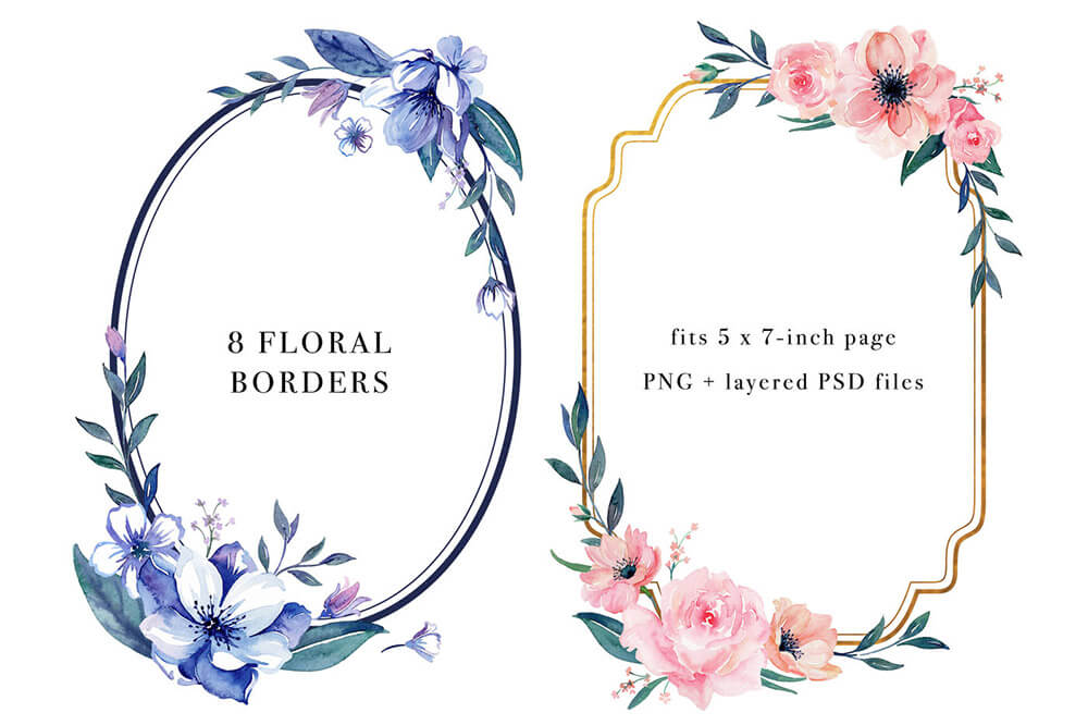 Printable Flower Border for lover