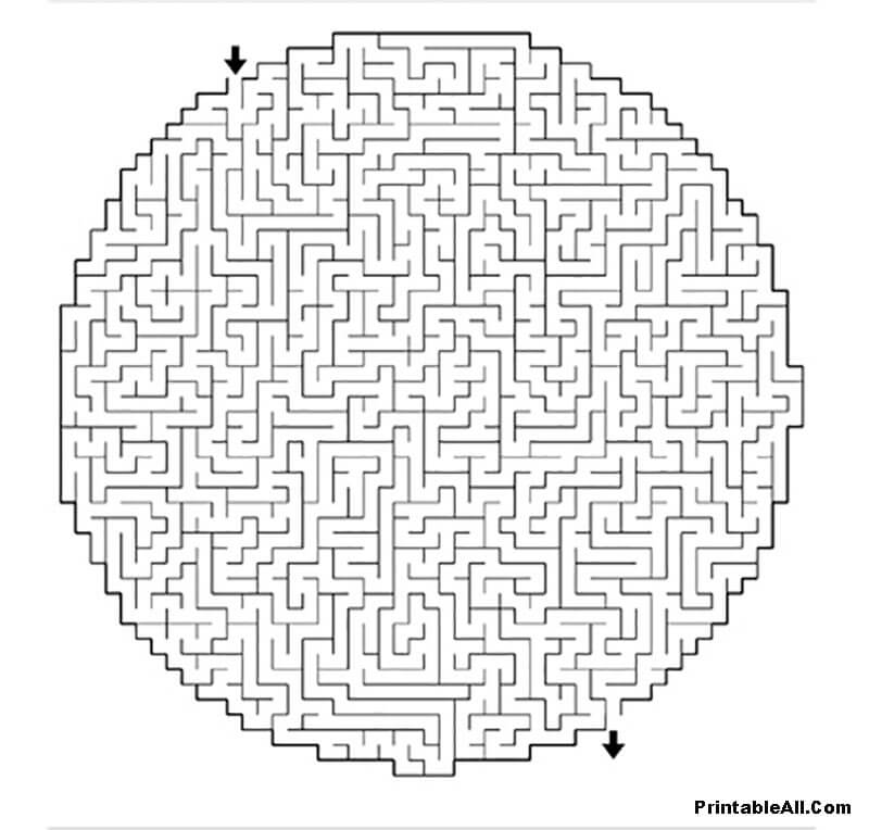 Printable Hard Round Maze 2