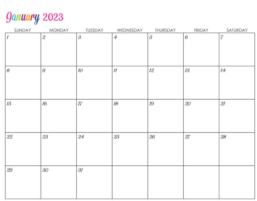 Printable January 2023 Calendar 7