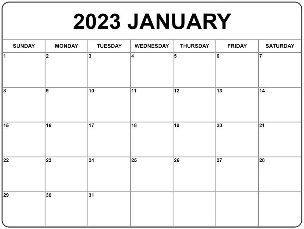 Printable January 2023 Calendar 9