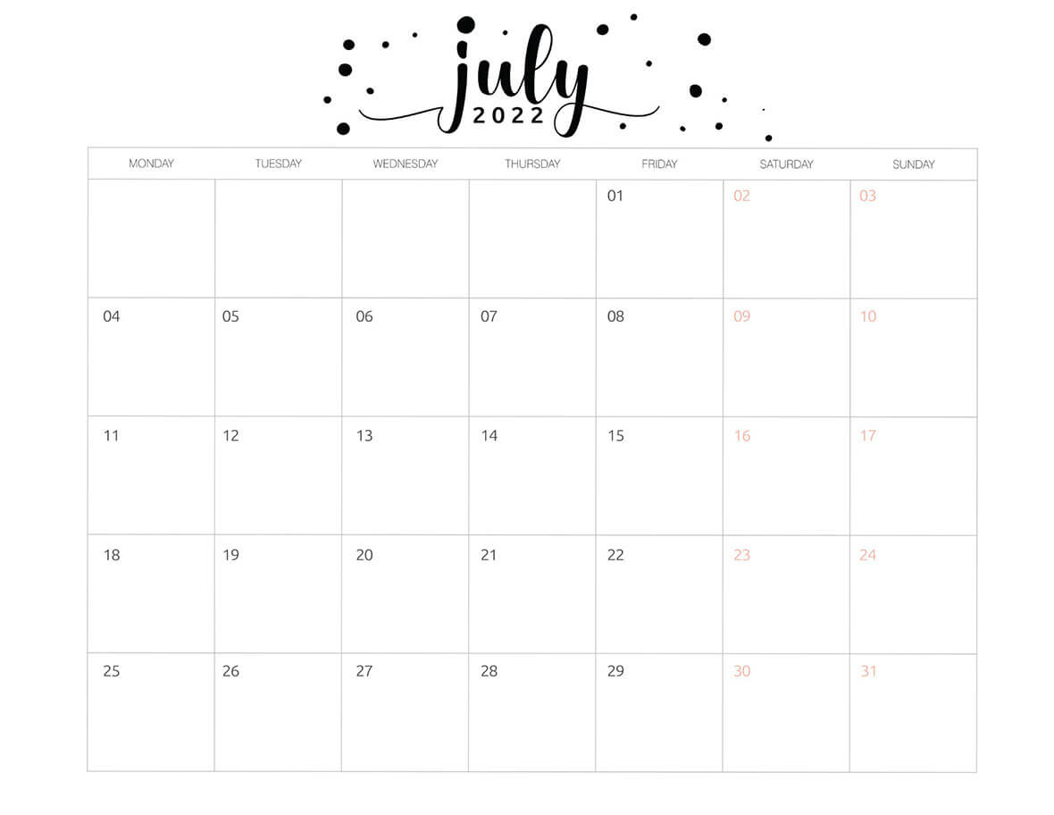 Printable July 2022 Calendar 11