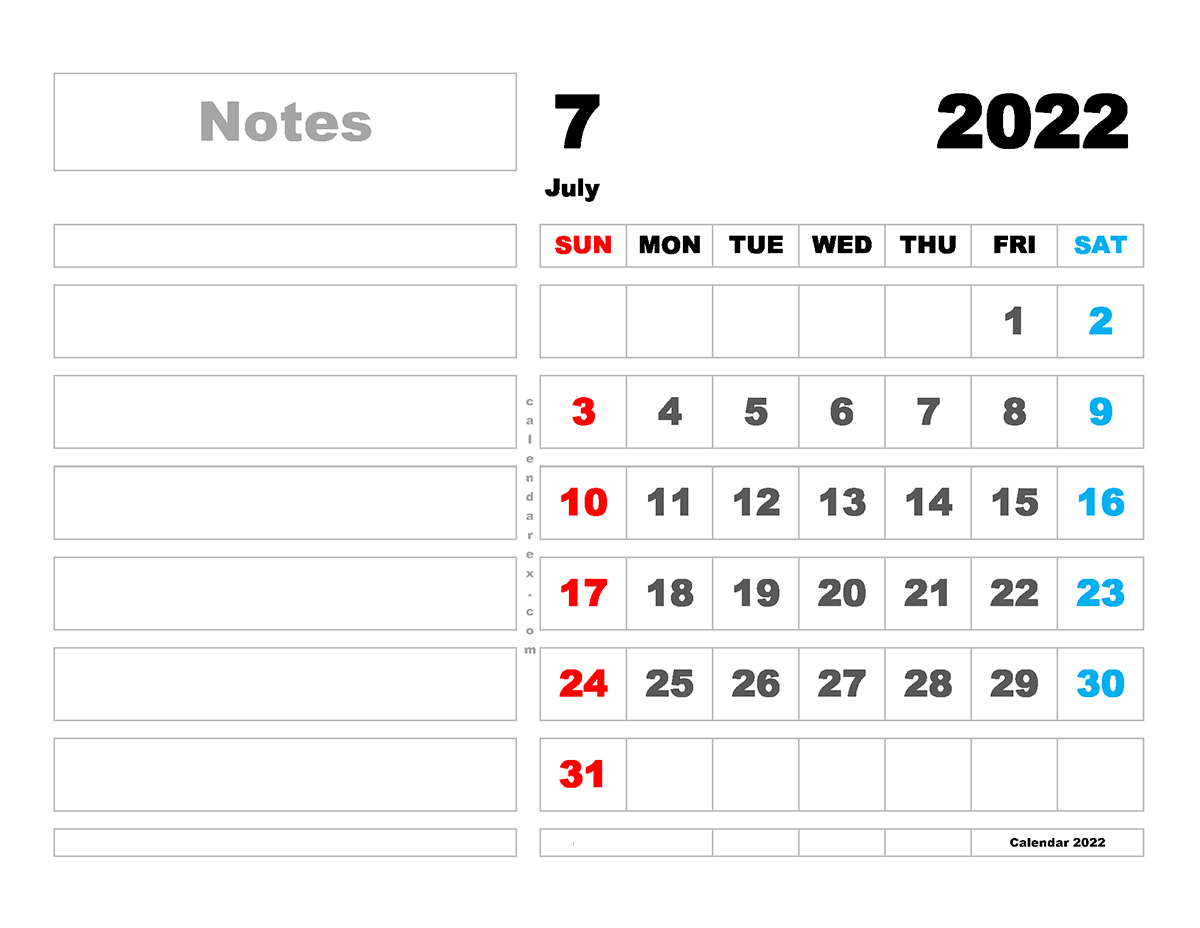 Printable July 2022 Calendar 14