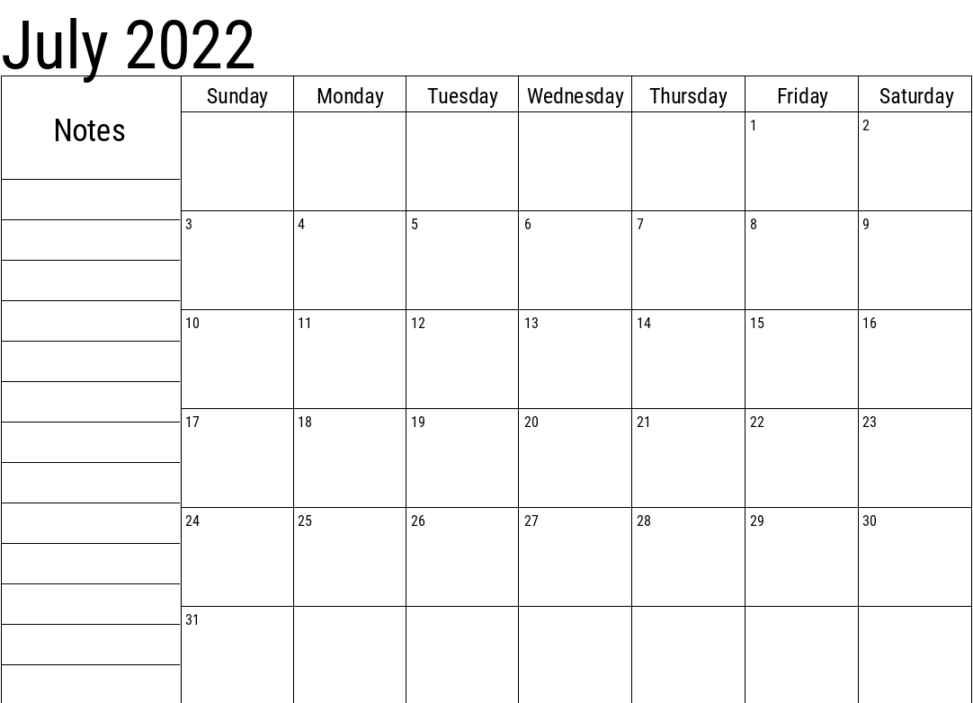 Printable July 2022 Calendar 18