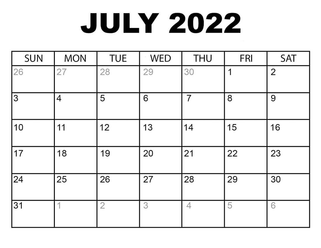 Printable July 2022 Calendar 3