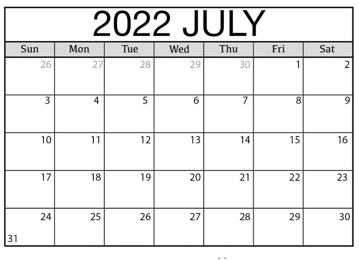 Printable July 2022 Calendar 4
