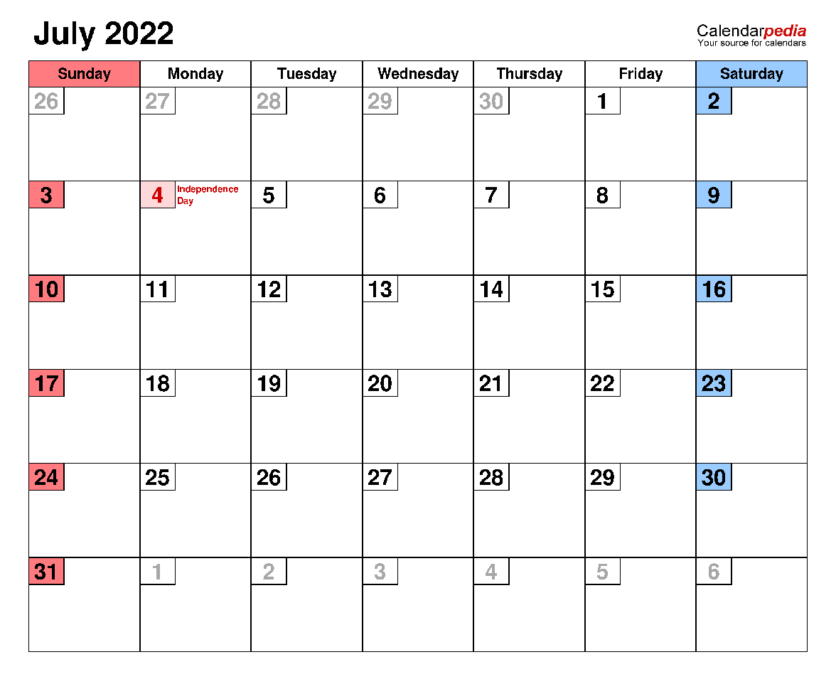 Printable July 2022 Calendar 8