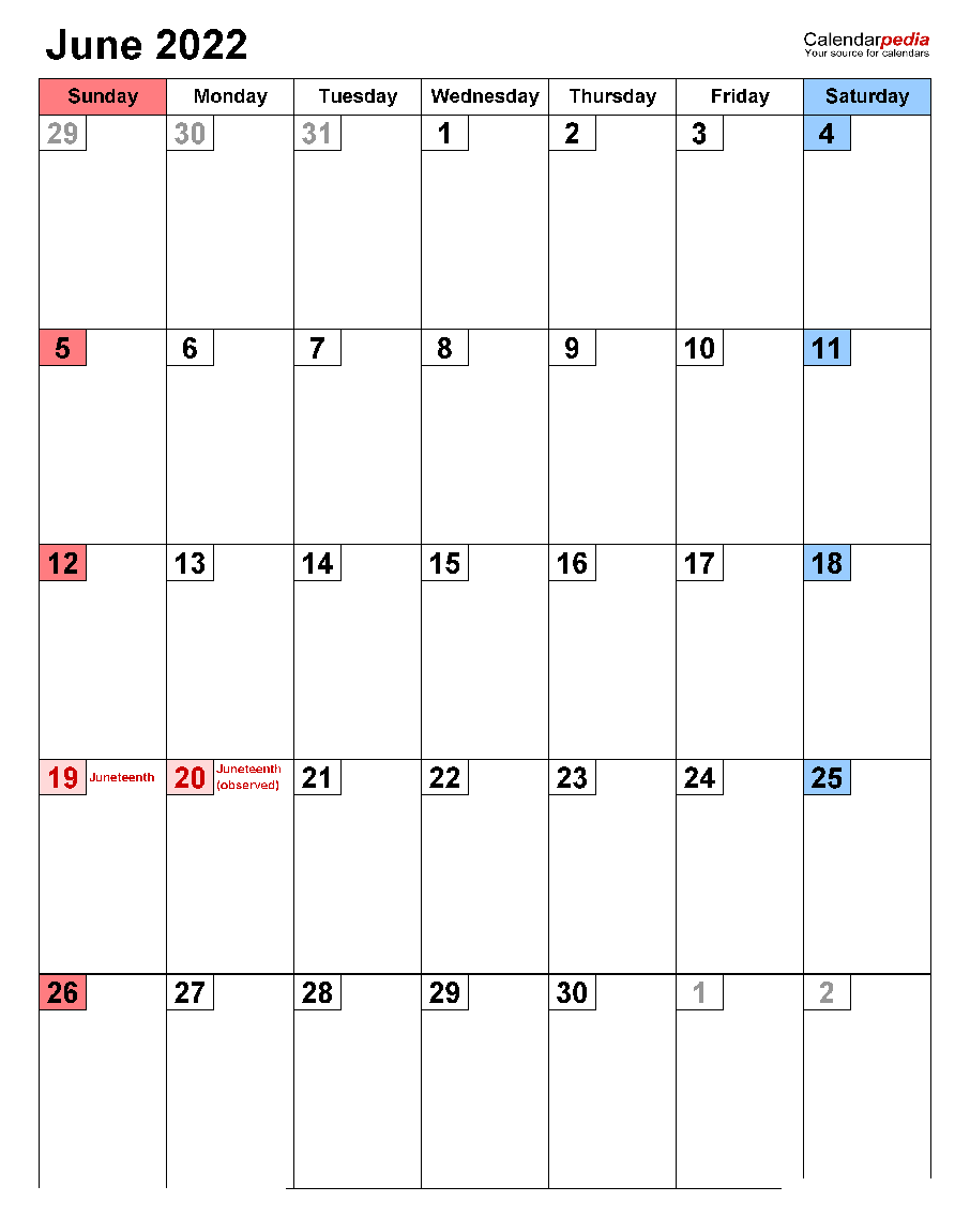 Printable June 2022 Calendar 11