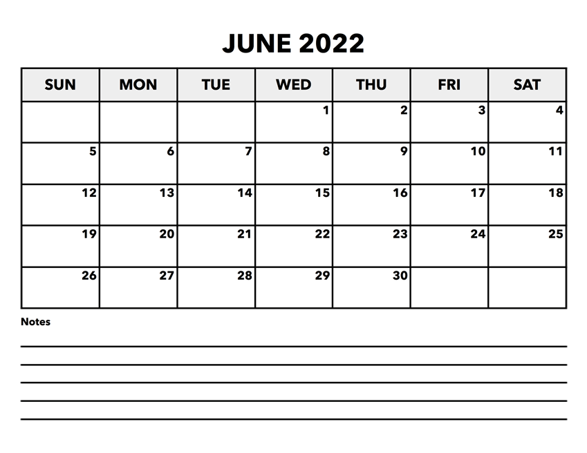 Printable June 2022 Calendar 13
