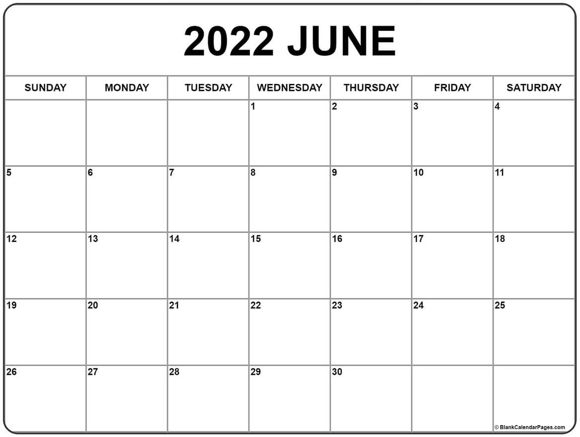 Printable June 2022 Calendar 2
