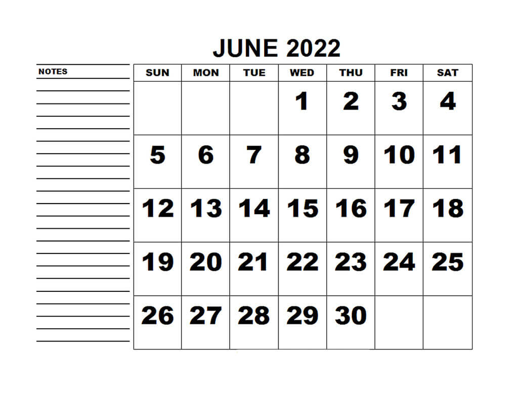 Printable June 2022 Calendar 20