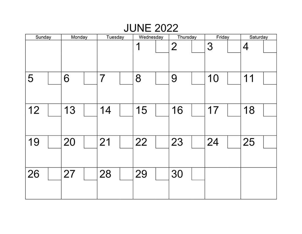 Printable June 2022 Calendar 6
