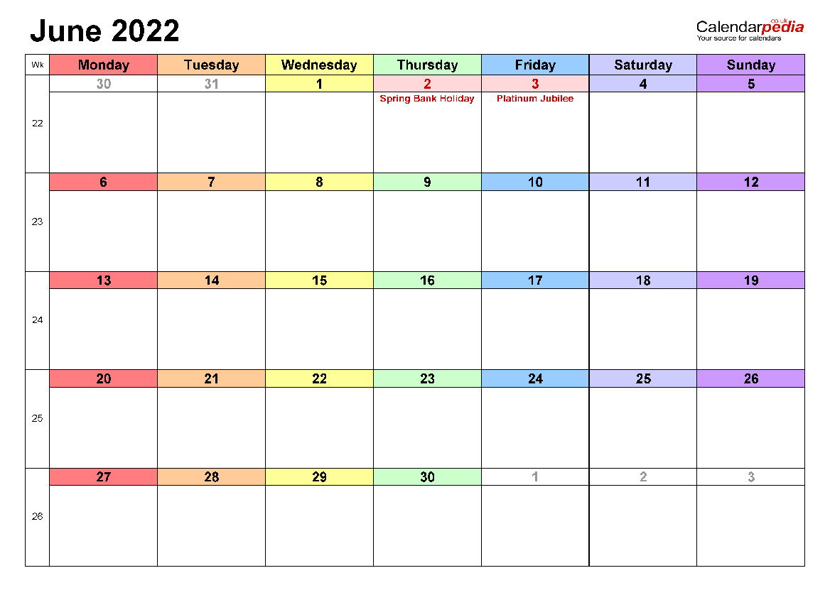 Printable June 2022 Calendar 7