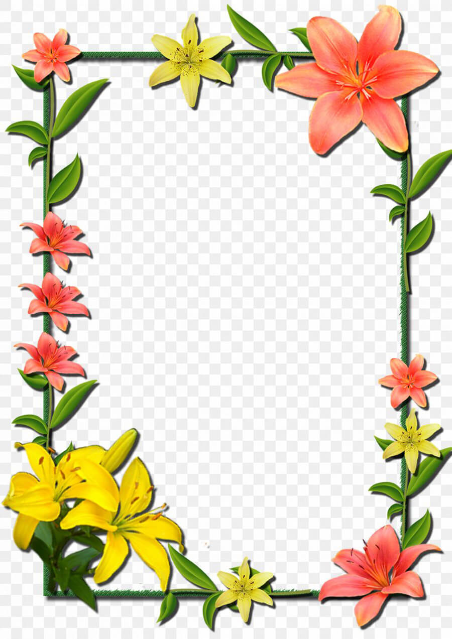 Printable Lilly Flower Border