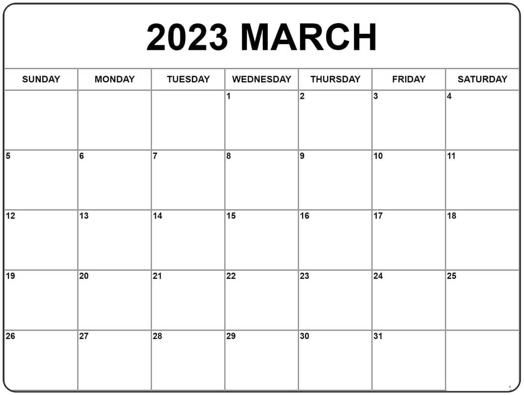 Printable March 2023 Calendar 1