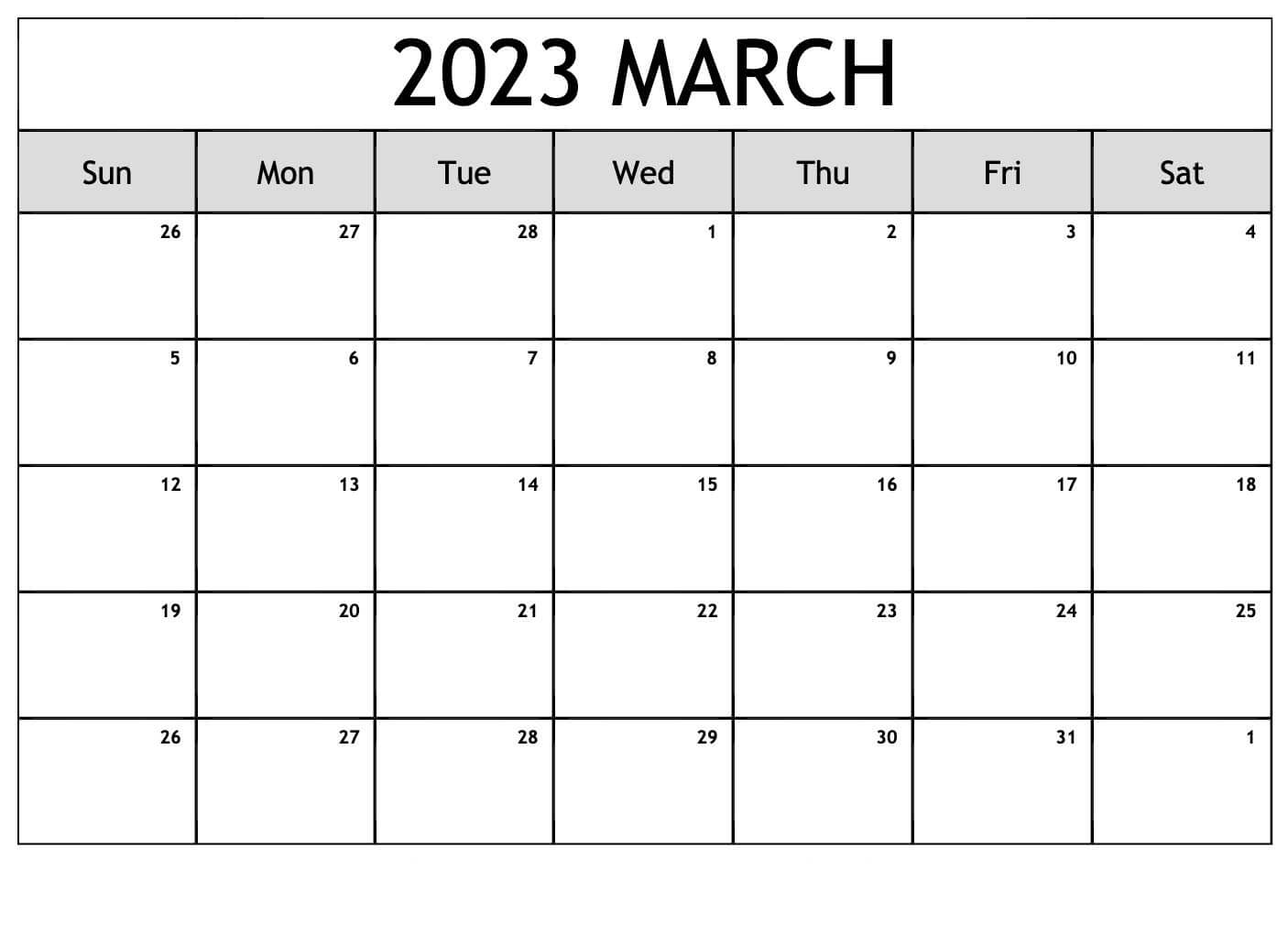 Printable March 2023 Calendar 10