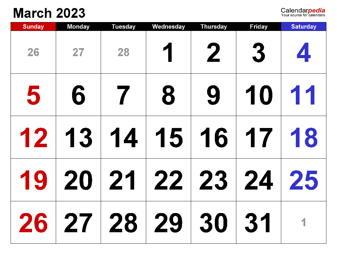 Printable March 2023 Calendar 4