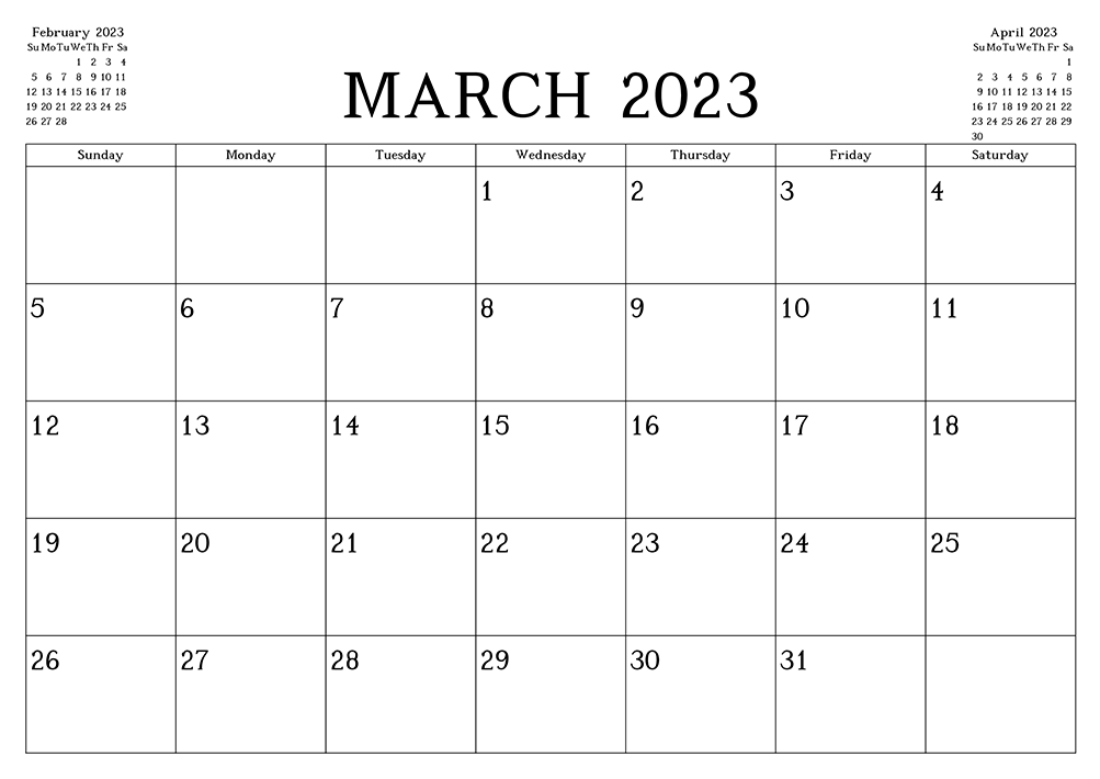 Printable March 2023 Calendar 5