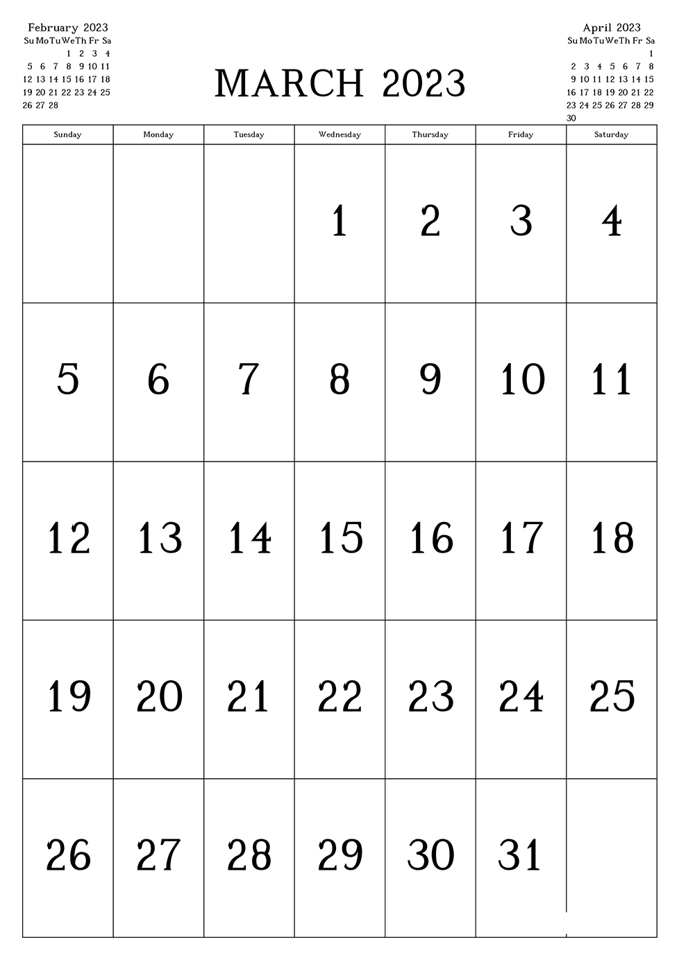 Printable March 2023 Calendar 6