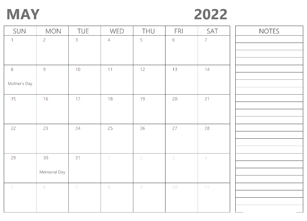 Printable May 2022 Calendar 15