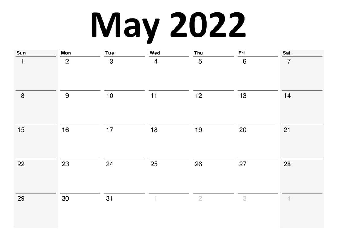 Printable May 2022 Calendar 19
