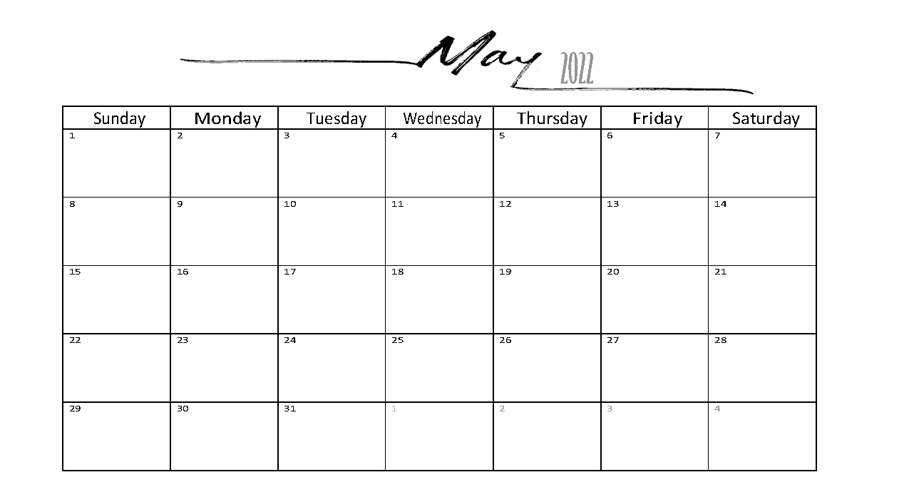 Printable May 2022 Calendar 9