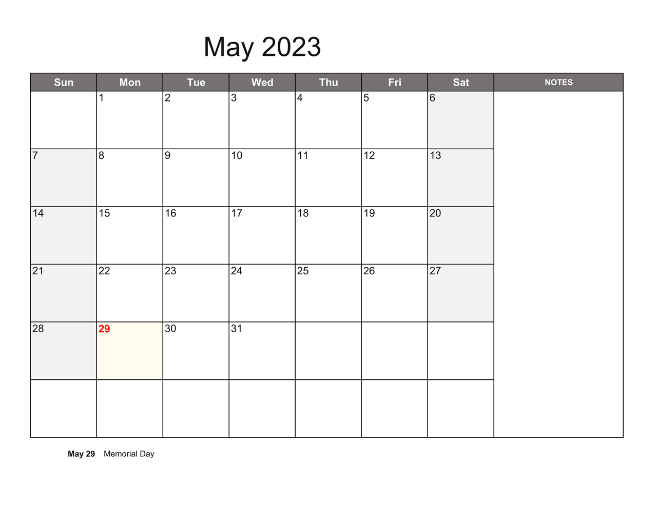 Printable May 2023 Calendar 3