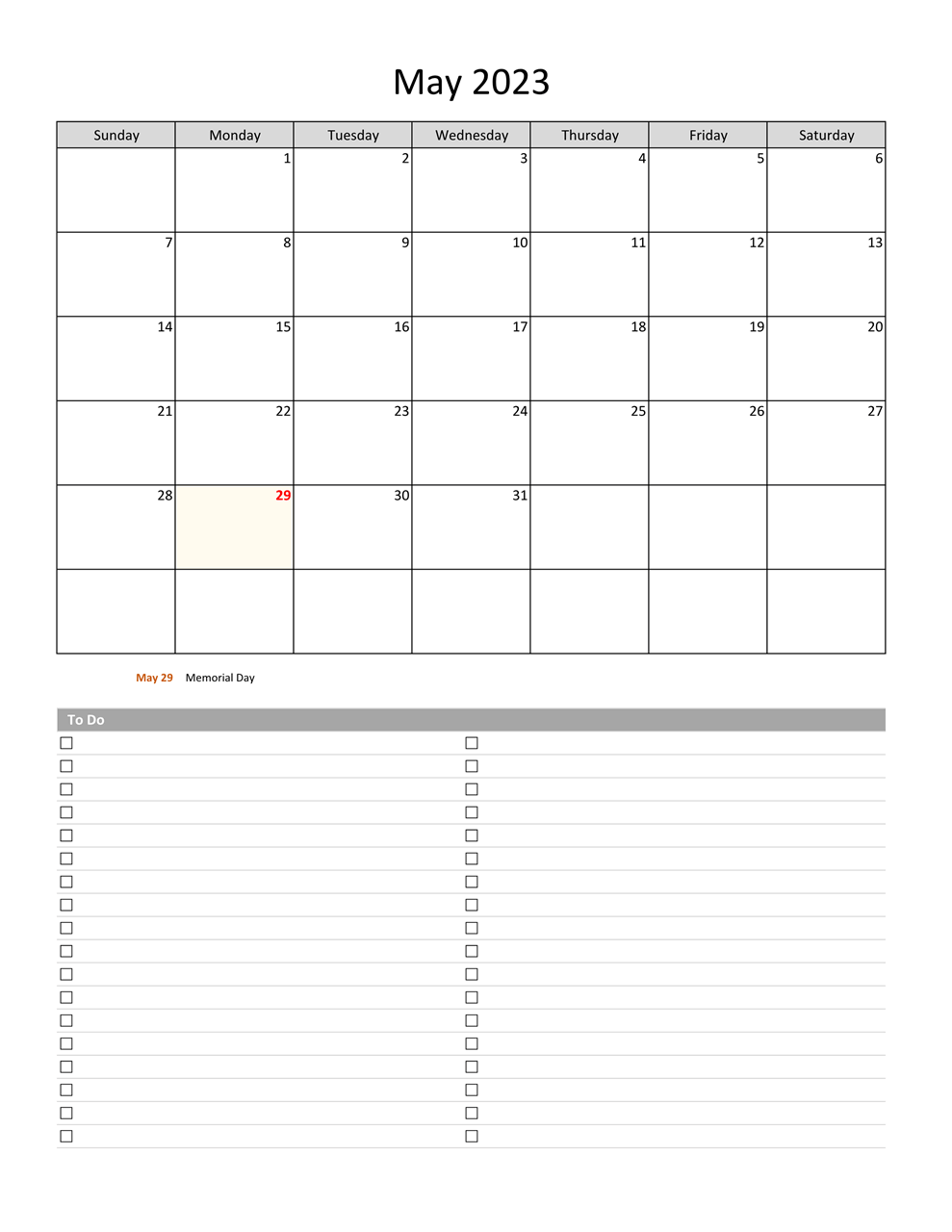 Printable May 2023 Calendar 4