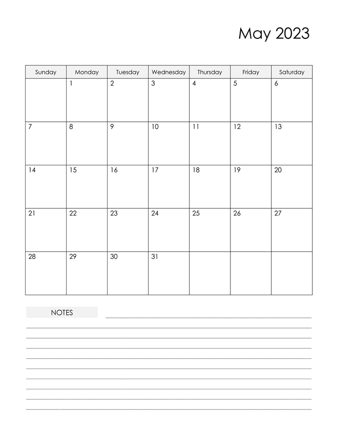 Printable May 2023 Calendar 9