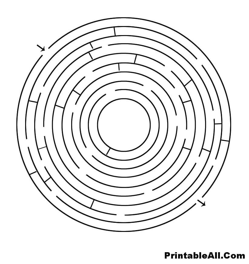 Printable Medium Round Maze 3