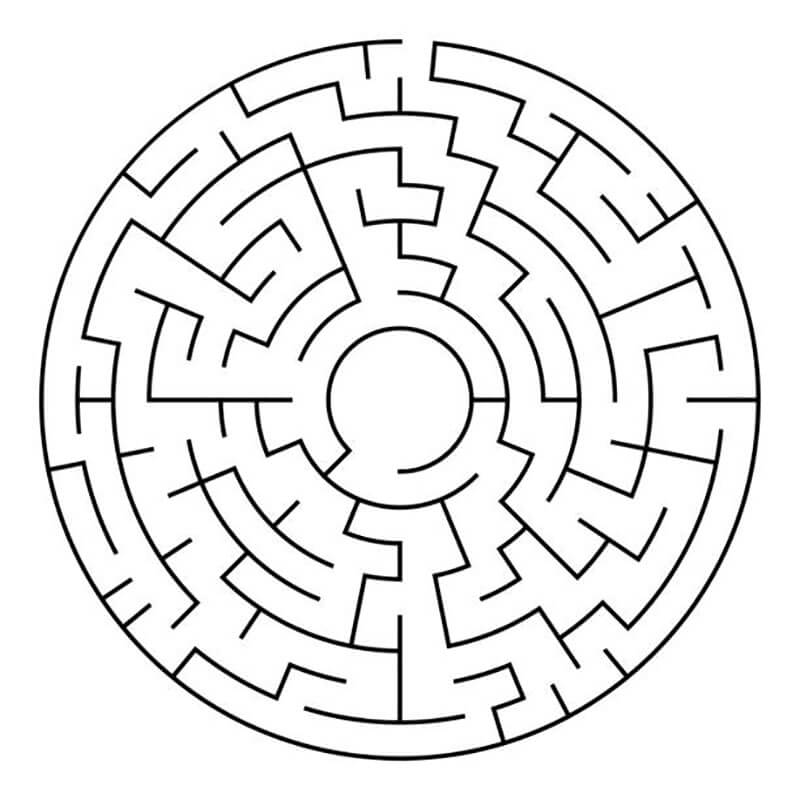 Printable Medium Round Maze 4