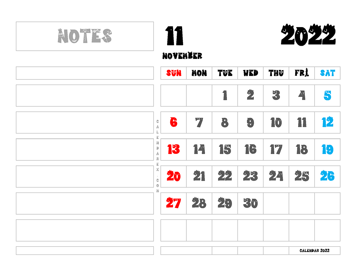 Printable November 2022 Calendar 3