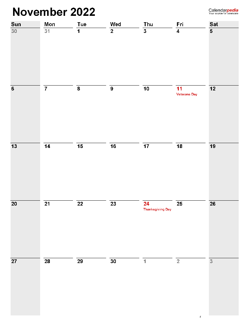 Printable November 2022 Calendar 8