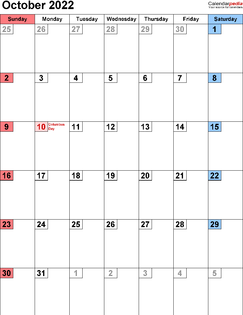 Printable October 2022 Calendar 6