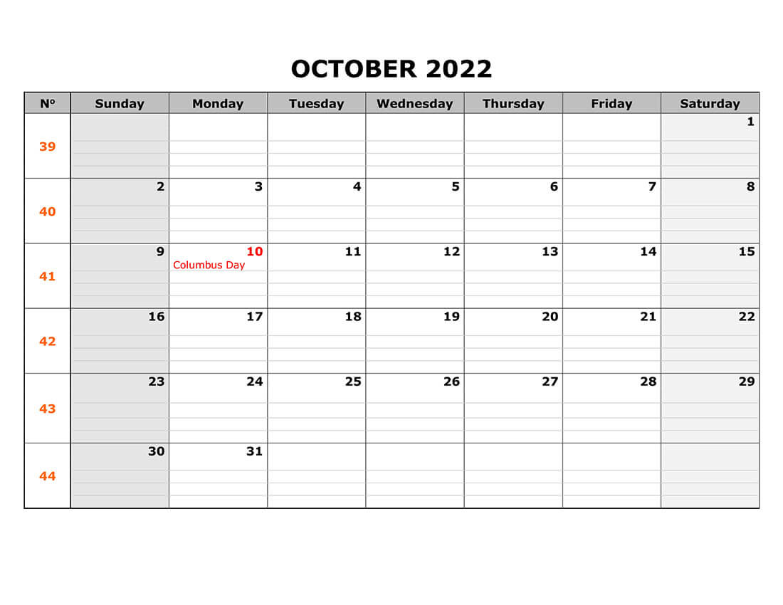 Printable October 2022 Calendar 8