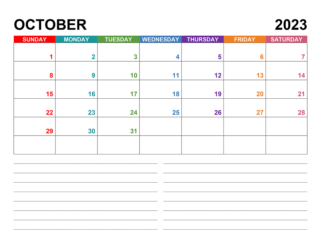 Printable October 2023 Calendar 6