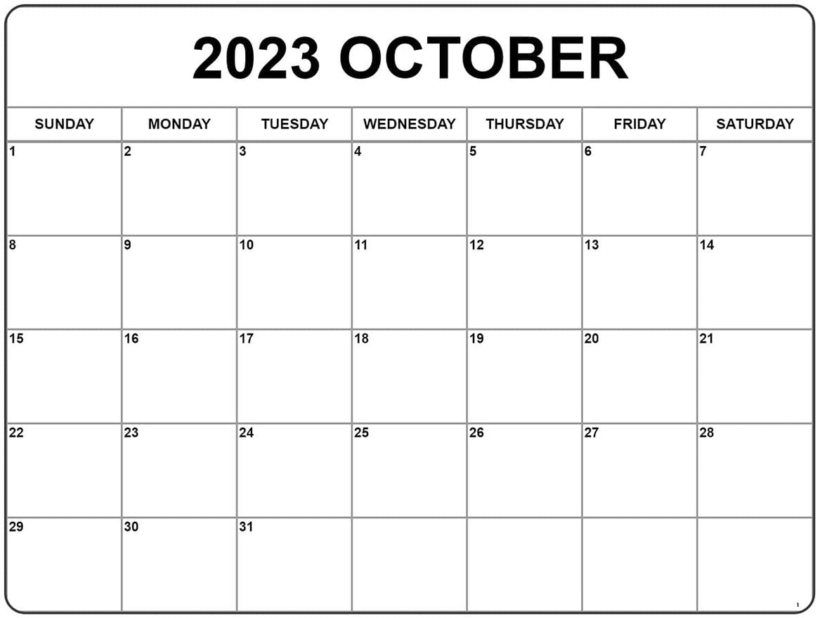 Printable October 2023 Calendar 9