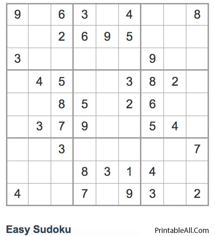 Printable Simple Sudoku 2