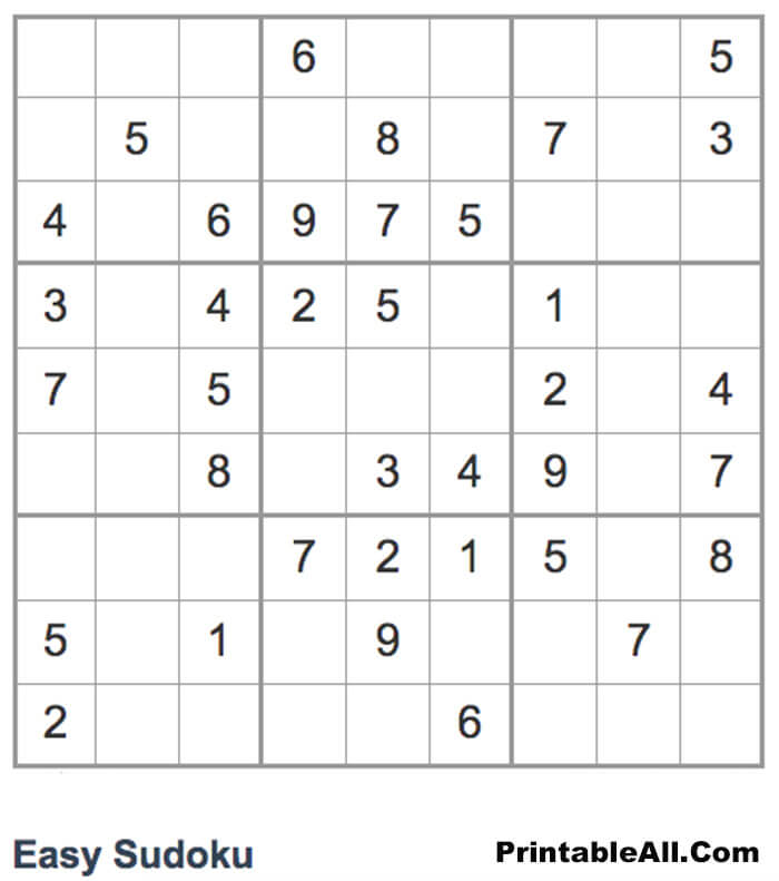 Printable Simple Sudoku 3