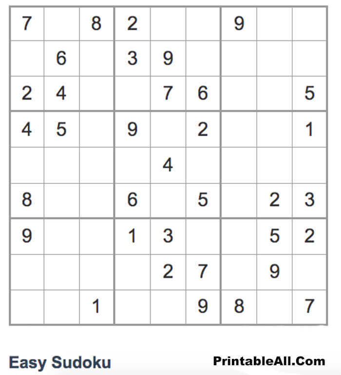 Printable Simple Sudoku 7
