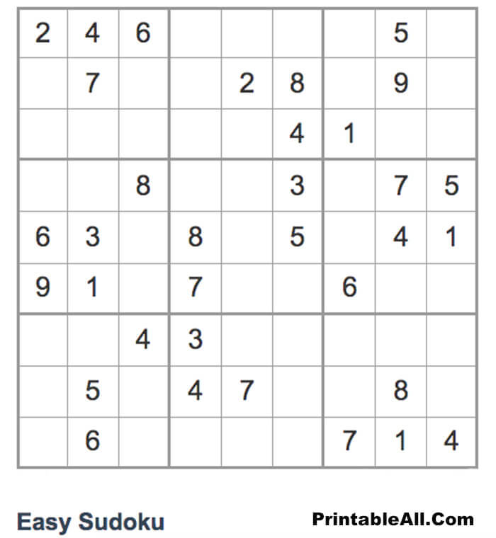 Printable Simple Sudoku 9