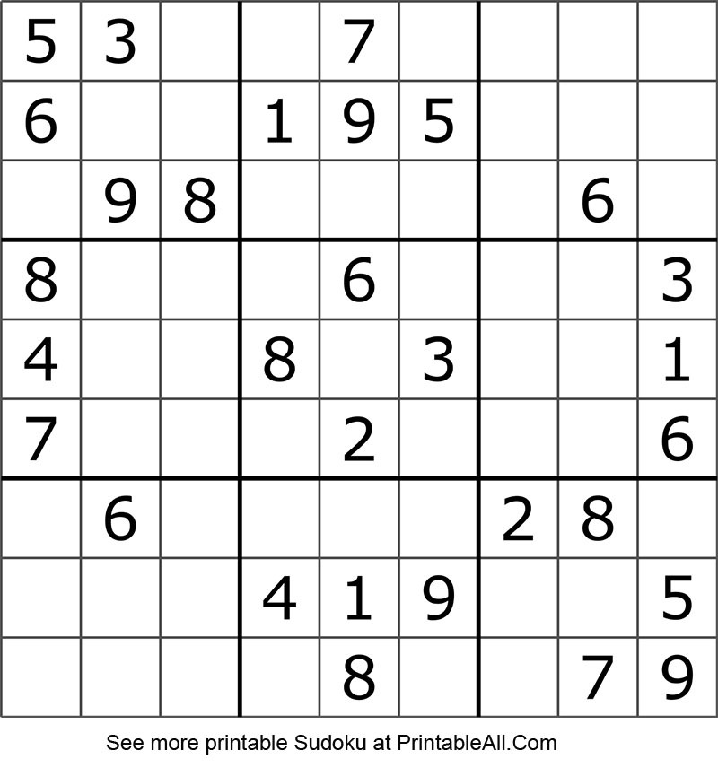 Printable Sudoku Medium 5